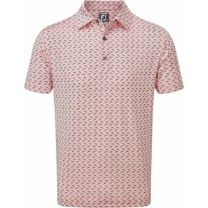 Footjoy Leaping Dolphins Print Lisle Mens Polo Pink/Graphite L