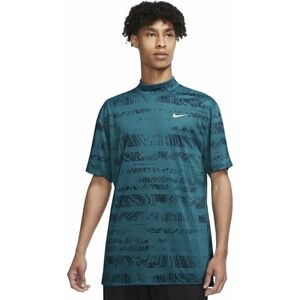 Nike Dri-Fit Tiger Woods Advantage Mock Mens Polo Shirt Bright Spruce/Black/White M