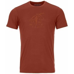 Ortovox Outdoorové tričko 120 Tec Lafatscher Topo T-Shirt M Clay Orange 2XL