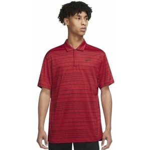 Nike Dri-Fit Tiger Woods Advantage Stripe Mens Polo Shirt Gym Red/Black/Black XL