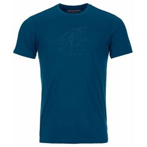 Ortovox Outdoorové tričko 120 Tec Lafatscher Topo T-Shirt M Petrol Blue 2XL