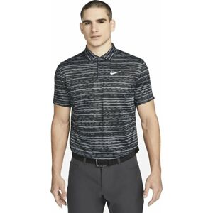 Nike Dri-Fit Tiger Woods Advantage Stripe Mens Polo Shirt Iron Grey/University Red/White 3XL