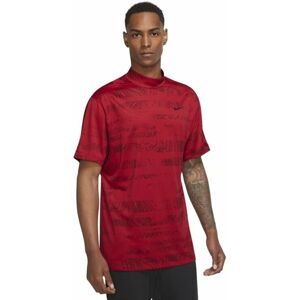 Nike Dri-Fit Tiger Woods Advantage Mock Mens Polo Shirt Gym Red/University Red/Black S