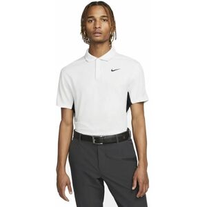 Nike Dri-Fit Tiger Woods Advantage Jacquard Color-Blocked Mens Polo Shirt White/Photon Dust/Black M