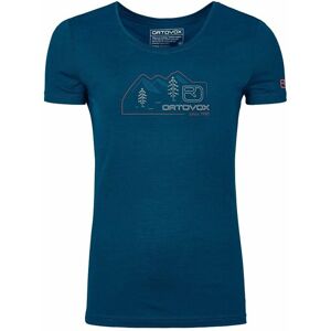 Ortovox 140 Cool Vintage Badge T-Shirt W Petrol Blue XL Outdoorové tričko